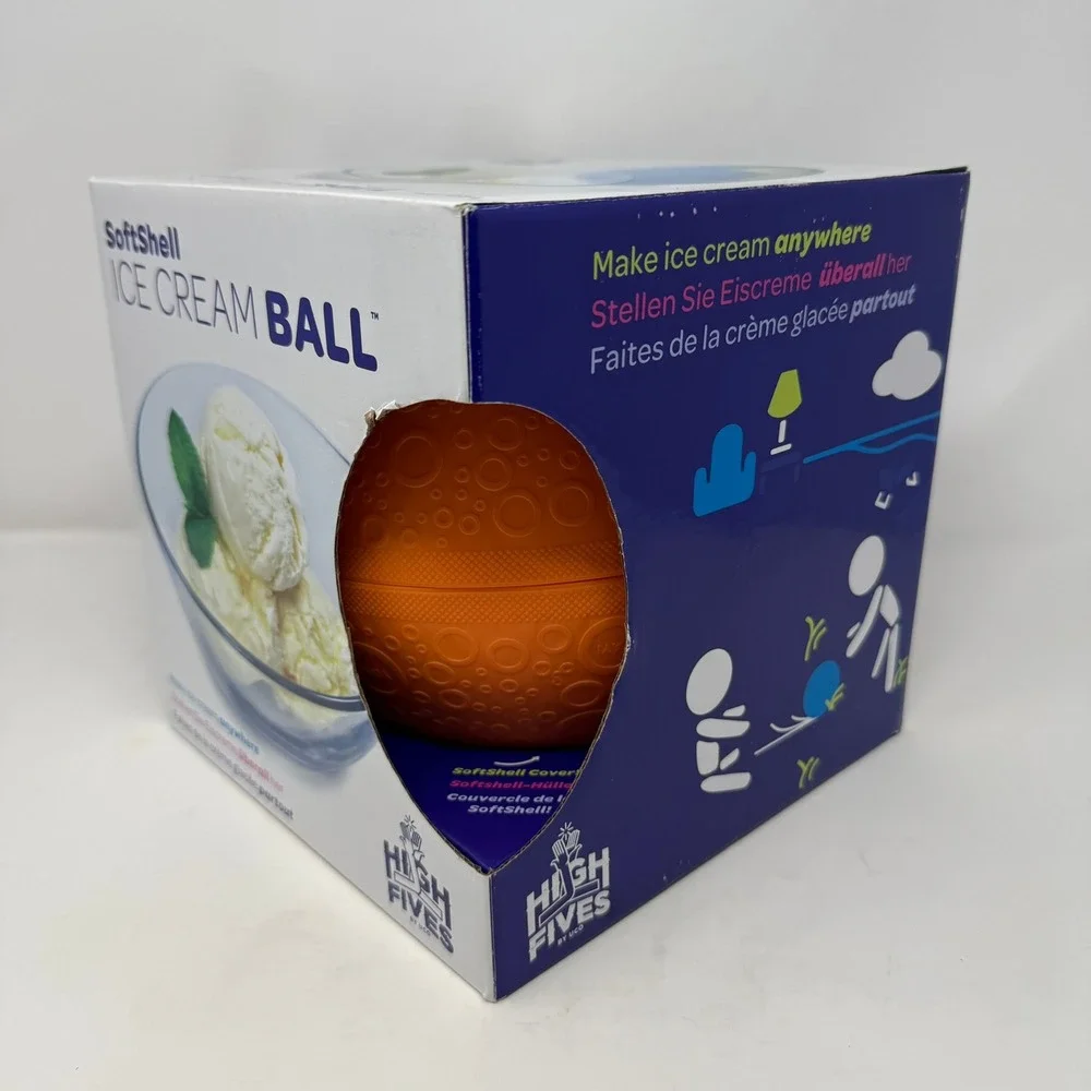 UCO High Fives SoftShell Ice Cream Ball Manual Maker Orange 1 Pint New in Box